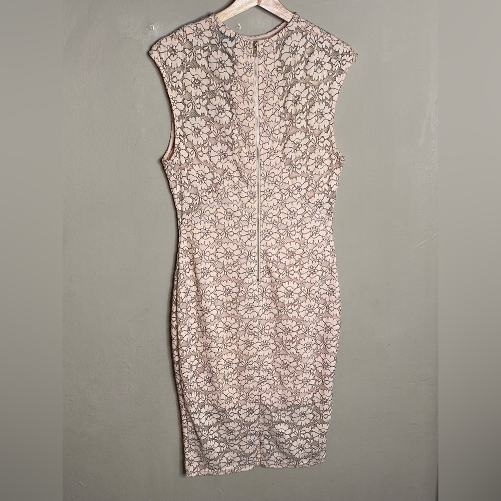 Privy Privately Privileged Women’s Lace Midi Blush Pink Bodycon Dress Size Large - Picture 2 of 16